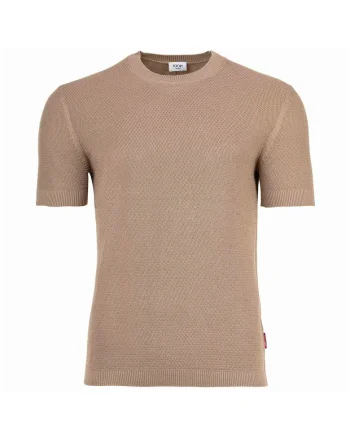 Tricou de bumbac cu aspect texturat, Bej