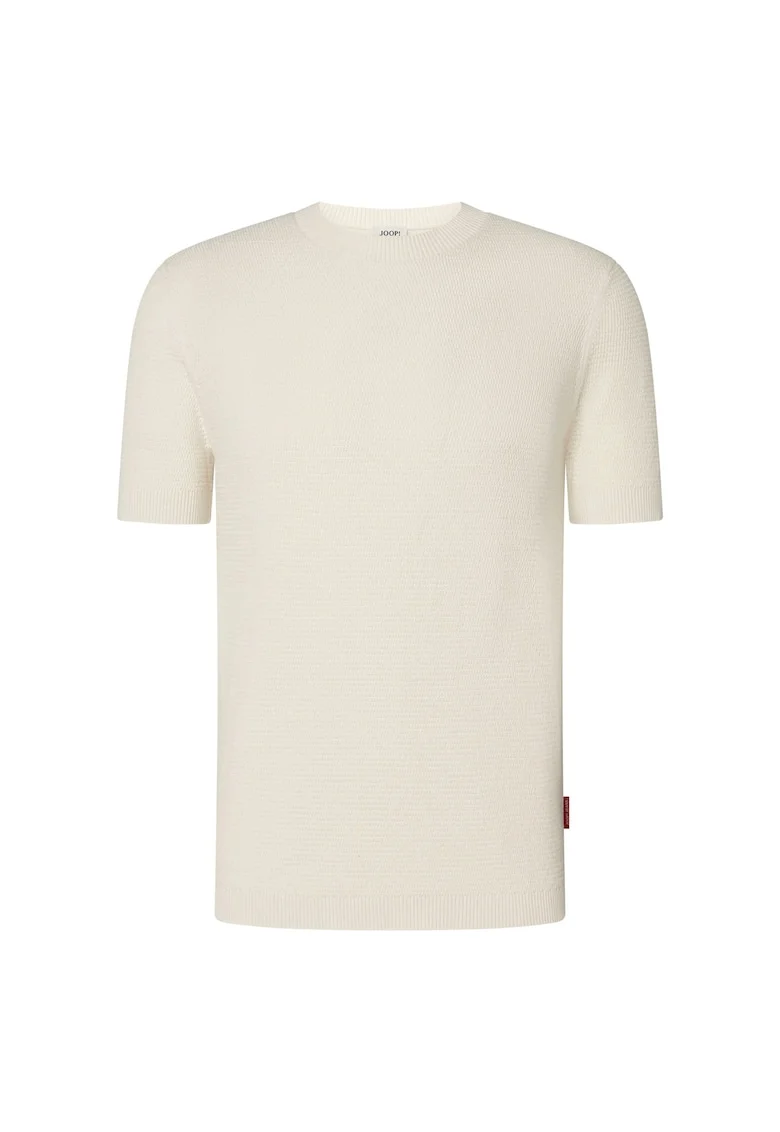 Tricou de bumbac cu aspect texturat, Alb
