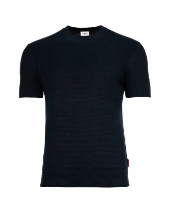 Tricou de bumbac cu aspect texturat, Albastru inchis