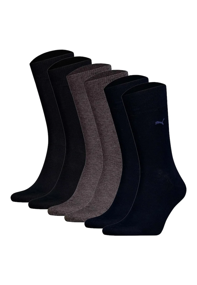 Set de 6 perechi de sosete lungi, Negru/Bleumarin