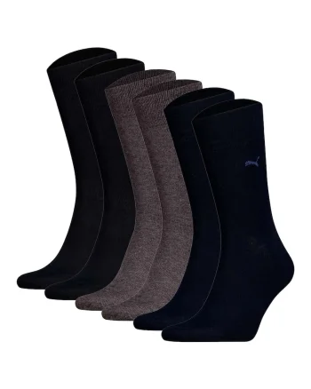 Set de 6 perechi de sosete lungi, Negru/Gri/Bleumarin