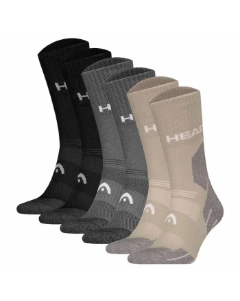 Set de 6 perechi de sosete unisex pentru drumetii All Climates, Negru/Gri/Maro taupe
