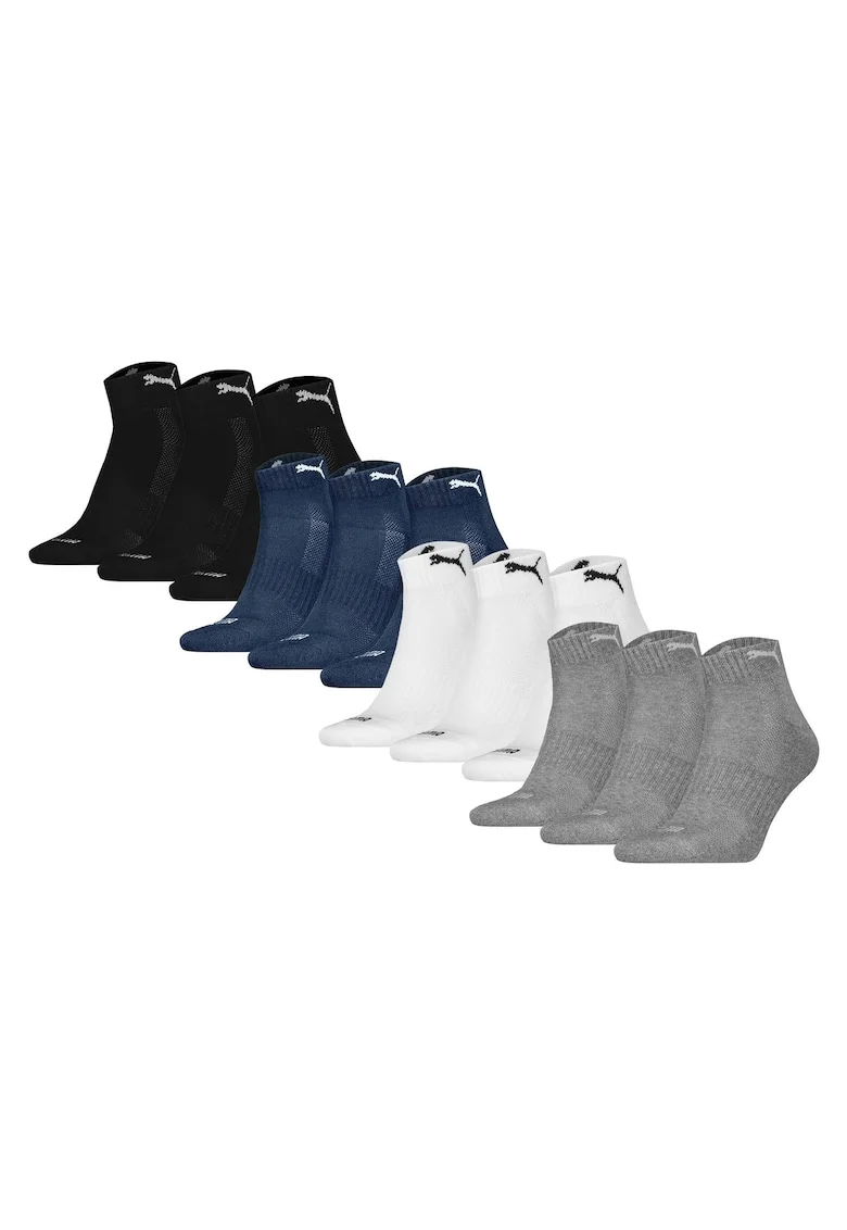 Set de 12 perechi de sosete scurte unisex cu amortizare, Multicolor