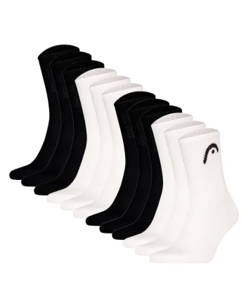 Set de 12 perechi de sosete scurte unisex All Sports, Negru stins/Alb optic