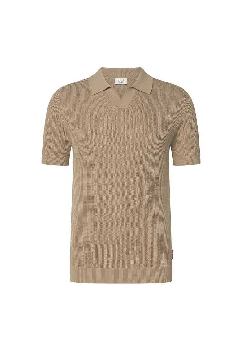 Tricou polo cu aspect texturat, Bej