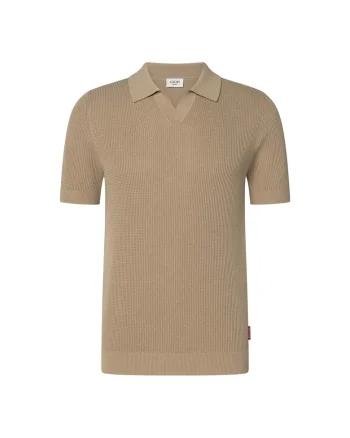 Tricou polo cu aspect texturat, Bej