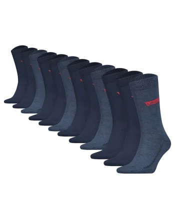 Set de 12 perechi de sosete lungi cu logo, Albastru