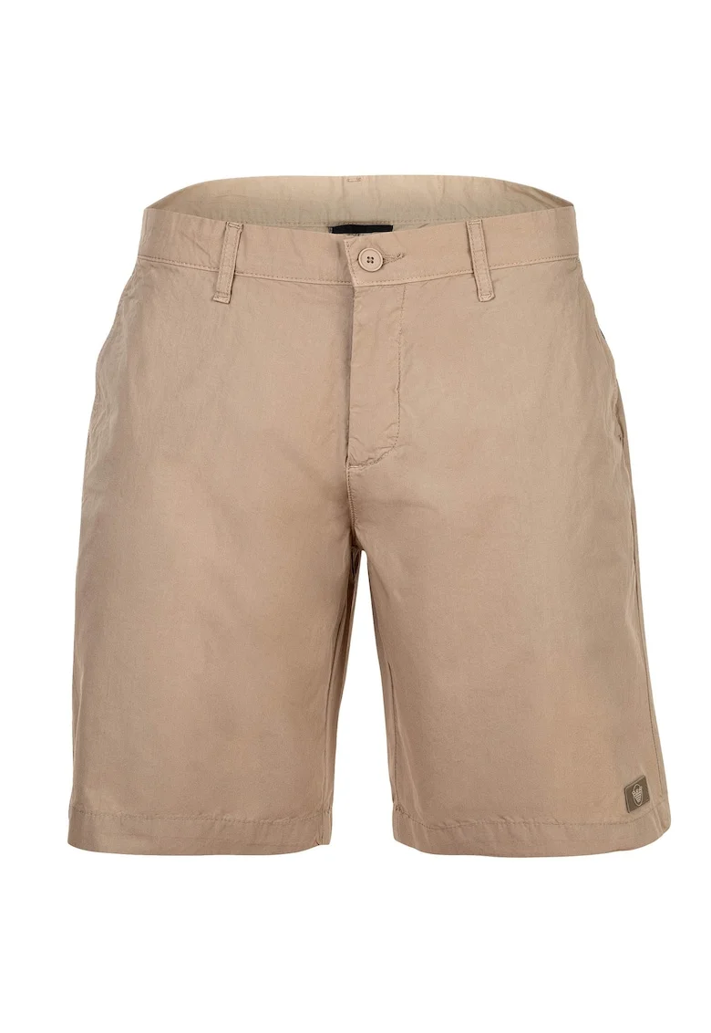 Pantaloni scurti chino cu fermoar, Maro taupe