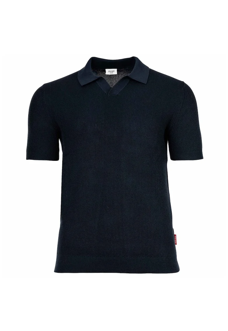 Tricou polo cu aspect texturat, Albastru inchis