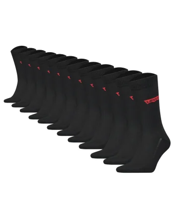 Set de 12 perechi de sosete lungi cu logo, Negru