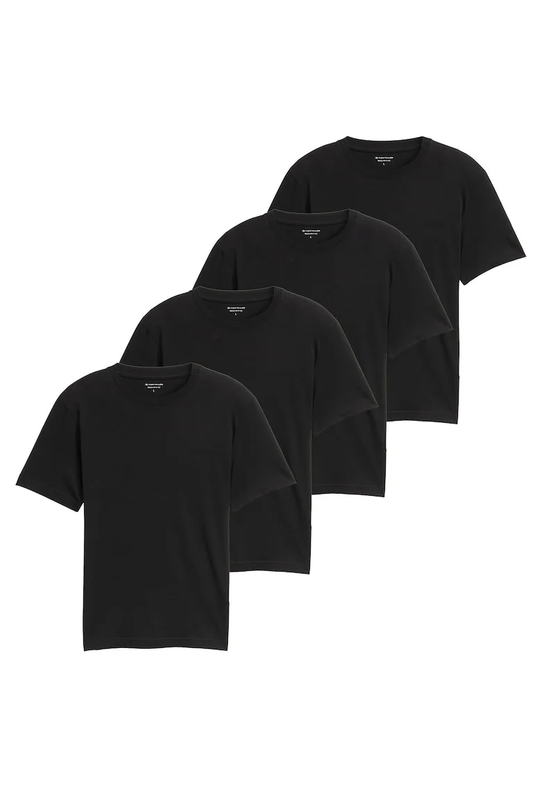 Set de 4 tricouri uni, Negru