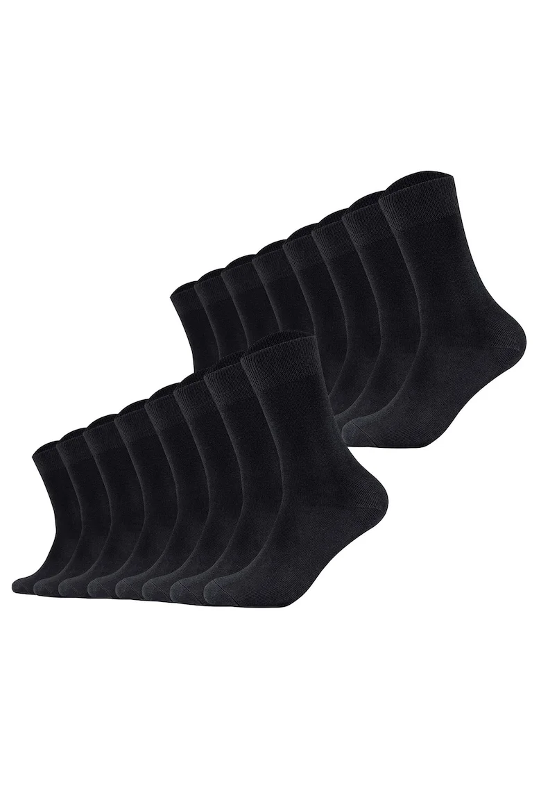 Set de 16 perechi de sosete unisex cu model uni, Negru