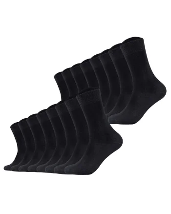 Set de 16 perechi de sosete unisex cu model uni, Negru