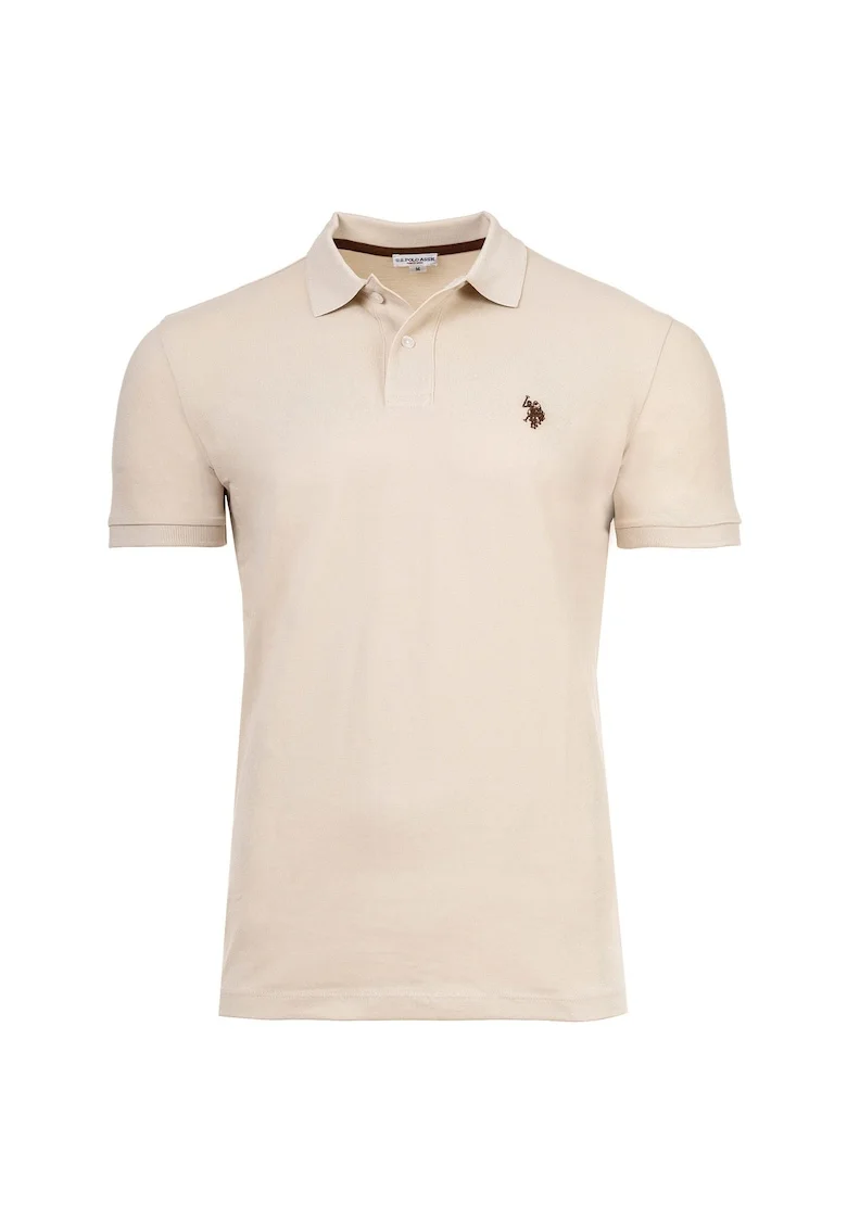 Tricou polo de bumbac, Bej