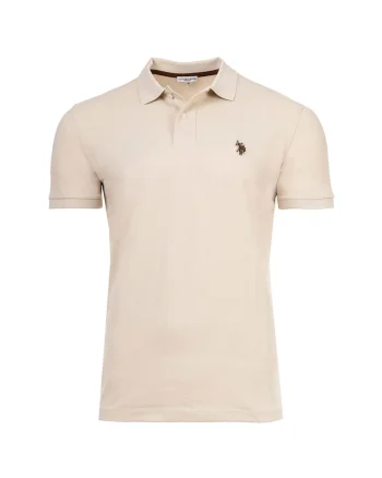 Tricou polo de bumbac, Bej