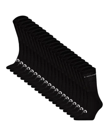 Set de 20 perechi de sosete lungi unisex cu imprimeu logo, Negru
