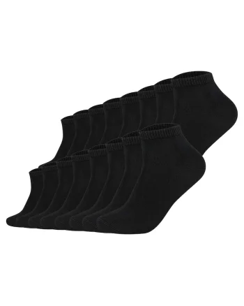 Set de 16 perechi de sosete unisex pana la glezna, Negru