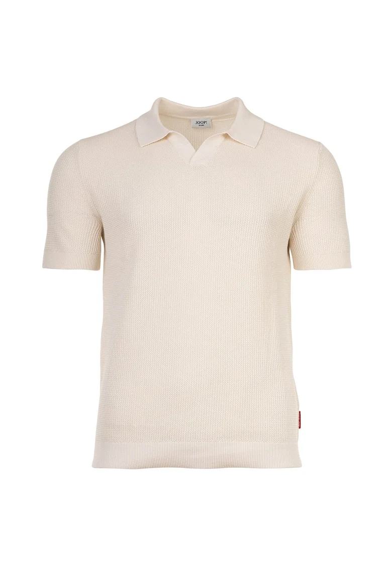 Tricou polo cu aspect texturat, Alb