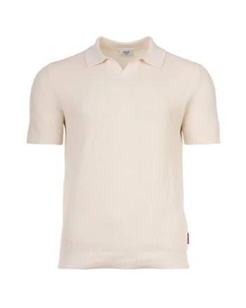 Tricou polo cu aspect texturat, Alb