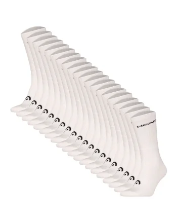 Set de 20 perechi de sosete lungi unisex cu imprimeu logo, Alb