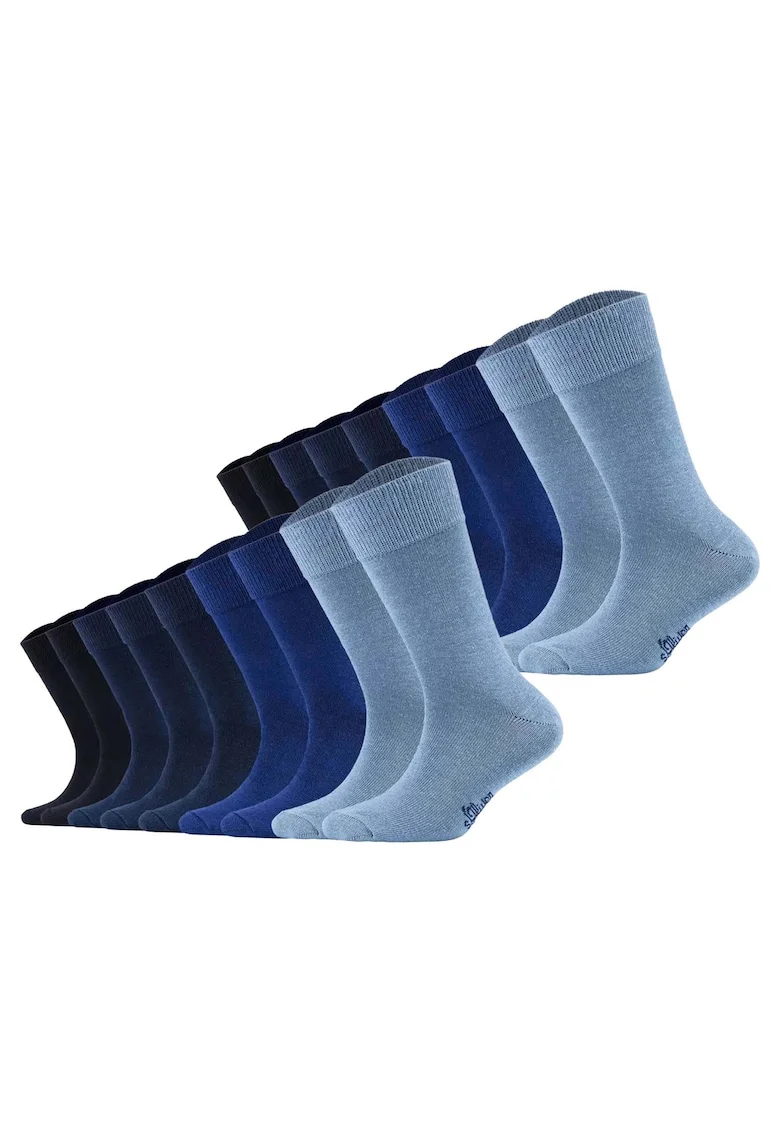 Set de 18 perechi de sosete lungi uni, Albastru
