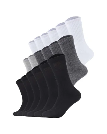 Set de 18 perechi de sosete lungi Essentials, Alb/Negru/Gri