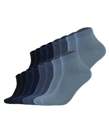 Set de 16 perechi de sosete unisex pana la glezna, Albastru