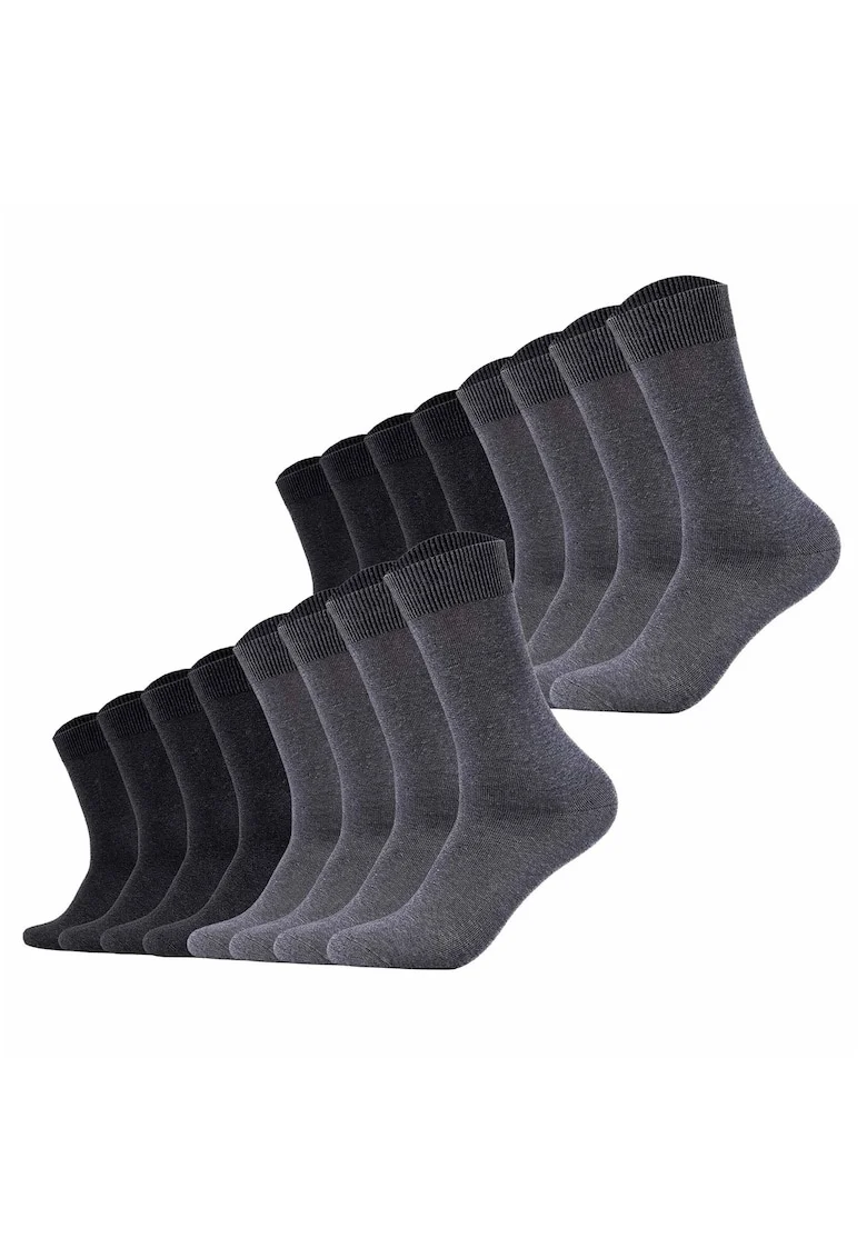 Set de 16 perechi de sosete unisex cu model uni, Gri