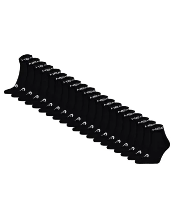 Set de 20 de perechi de sosete scurte unisex cu imprimeu logo, Negru