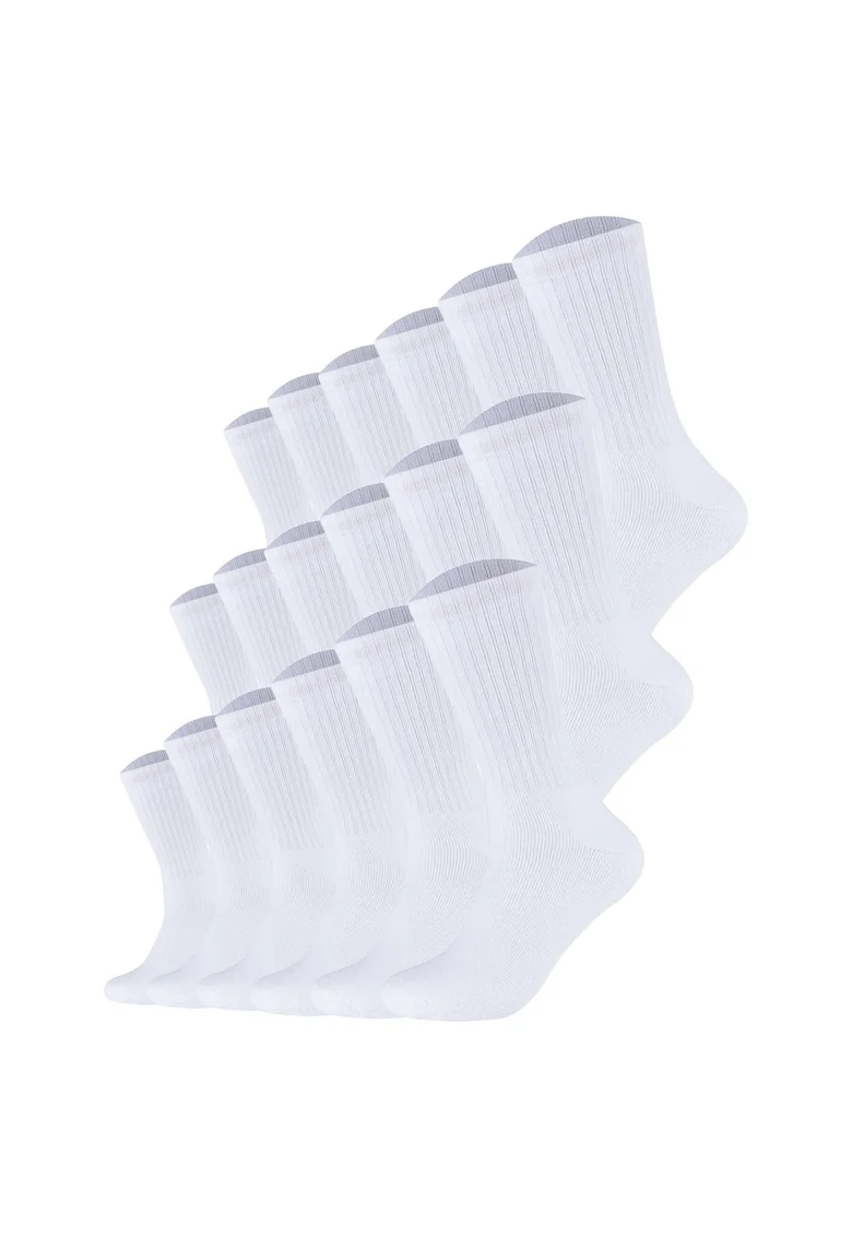 Set de 18 perechi de sosete lungi Essentials, Alb