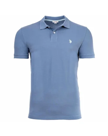 Tricou polo de bumbac, Albastru