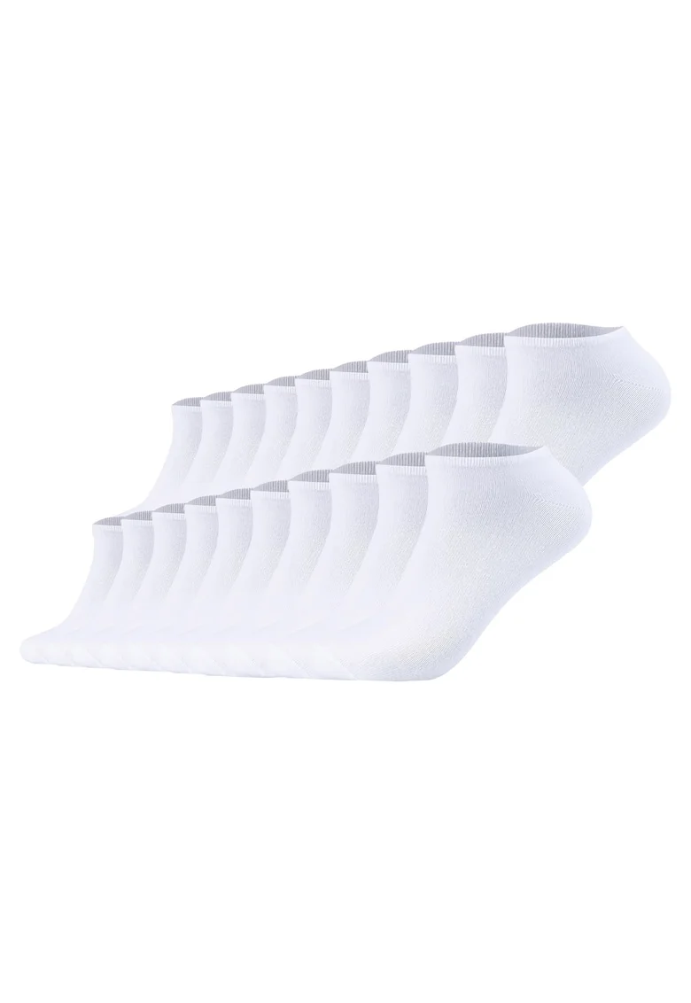 Set de 20 de perechi de sosete unisex pana la glezna, Alb