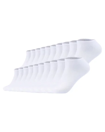 Set de 20 de perechi de sosete unisex pana la glezna, Alb