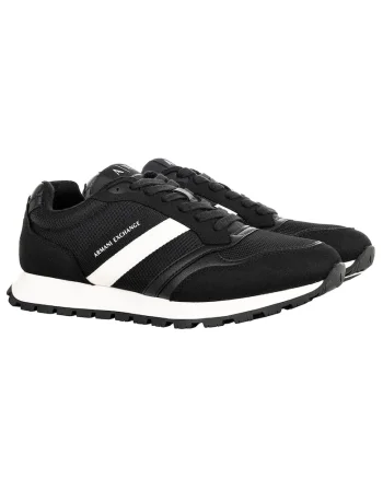 Pantofi sport cu logo si sireturi, Negru