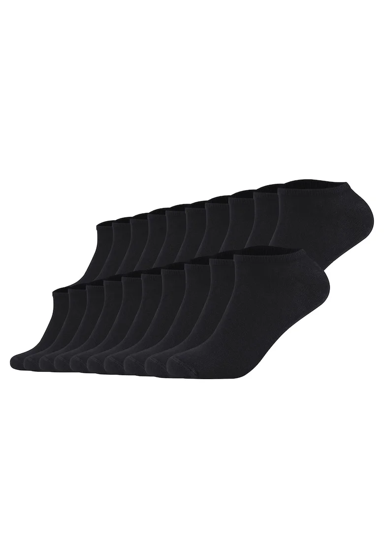 Set de 20 de perechi de sosete unisex pana la glezna, Negru