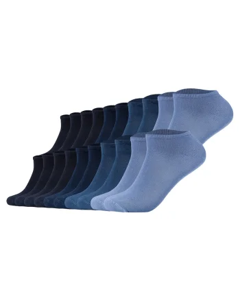 Set de 20 de perechi de sosete unisex pana la glezna, Albastru