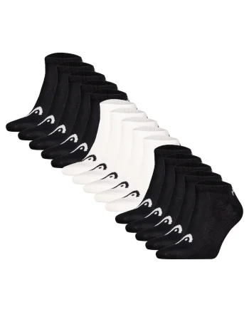Set de 15 perechi de sosete scurte unisex All Sports, Alb/Negru