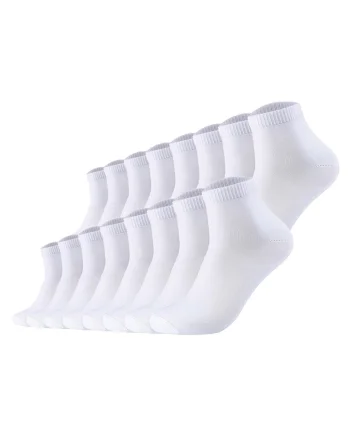 Set de 16 perechi de sosete unisex pana la glezna, Alb