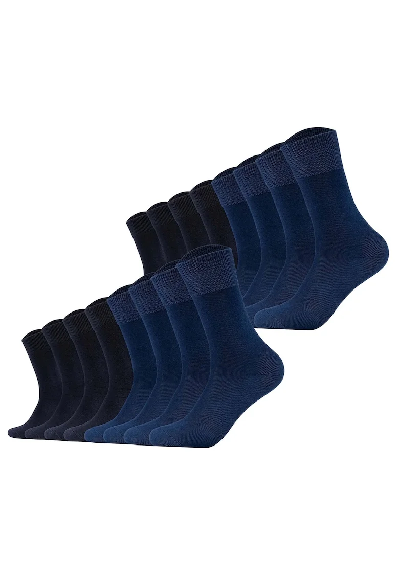 Set de 16 perechi de sosete unisex cu model uni, Bleumarin