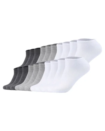 Set de 20 de perechi de sosete unisex pana la glezna, Gri/Alb murdar