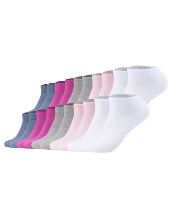 Set de 20 de perechi de sosete unisex pana la glezna, Multicolor