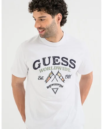 Tricou de bumbac cu logo brodat, Verde/Alb murdar/Bleumarin