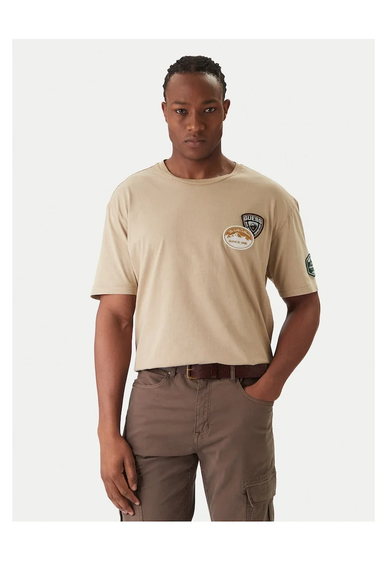 Tricou barbati  bej, bumbac