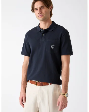 Tricou polo cu buzunar aplicat, Albastru ultramarin