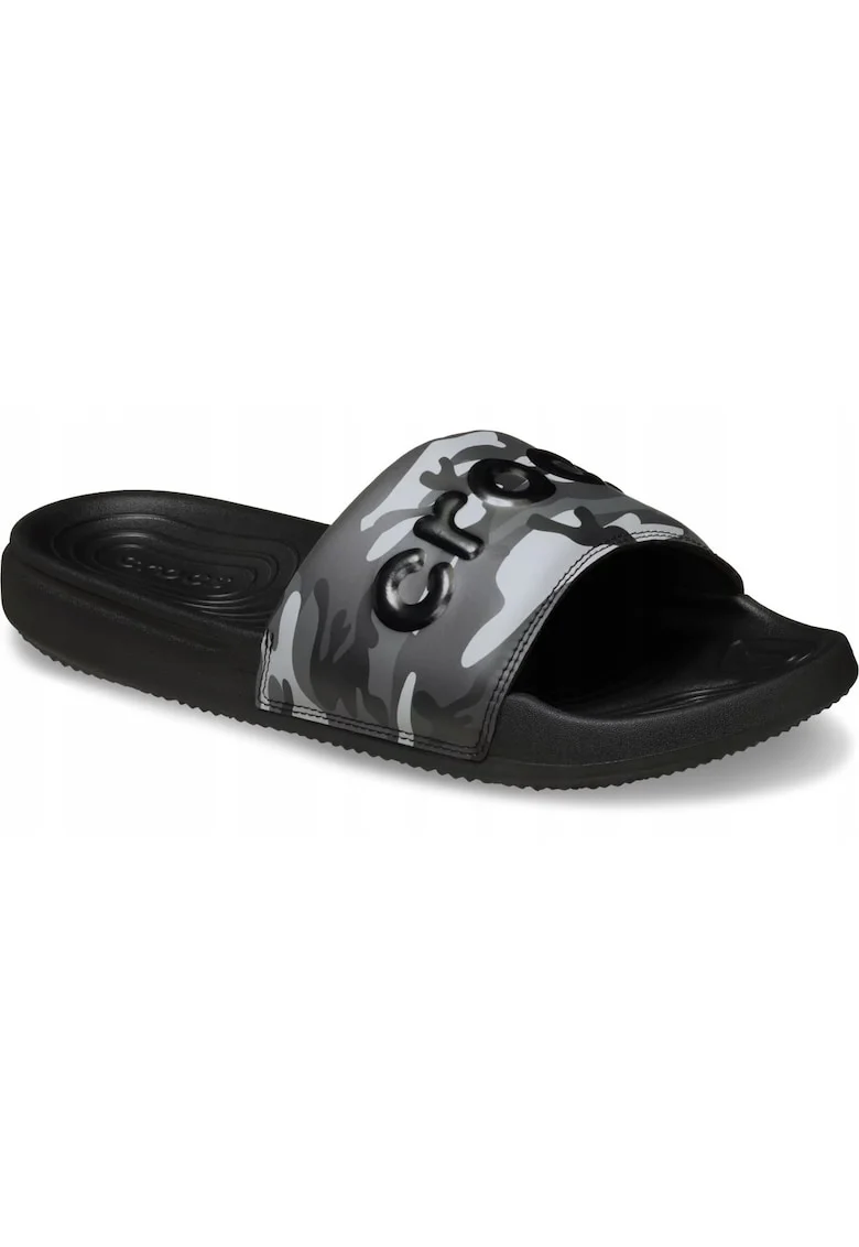 Slapi barbati,  All Day Camouflage Slide, negru gri, talpa Croslite, Negru