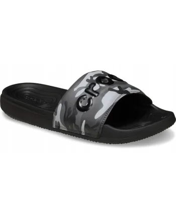 Slapi barbati,  All Day Camouflage Slide, negru gri, talpa Croslite, Negru
