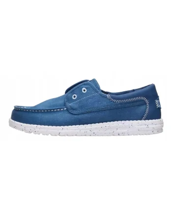 Mocasini barbati, Hey Dude, Wally Cru Stretch Canvas, albastru, Albastru