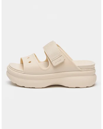 Papuci demi-wedge cu velcro Soho, Bej