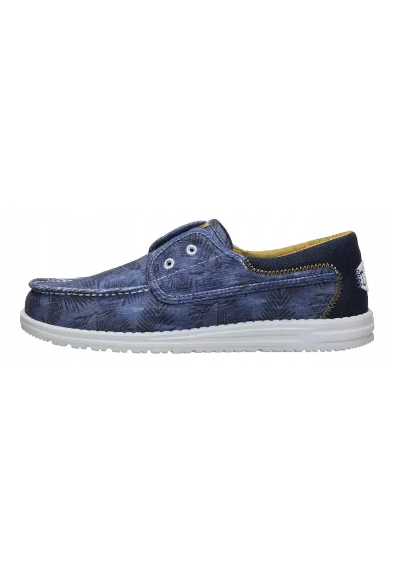 Mocasini barbati, Hey Dude, Wally Cru Washed Palm, bleumarin, Albastru