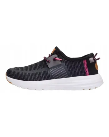 dama, Hey Dude, Sirocco Stretch Sox, negru roz, Negru